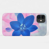 Neon Blue Lily Flower iPhone 11 Coque (Dos (Horizontal))