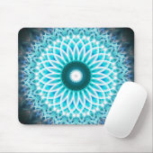 Neon Blue Lotus Mandala Muismat (Met muis)