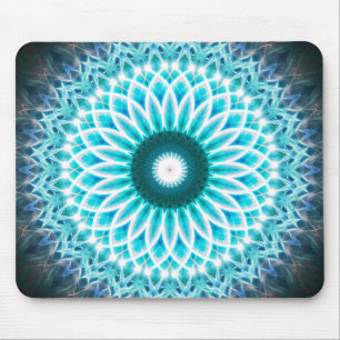 Neon Blue Lotus Mandala Muismat
