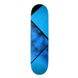 Neon Blue Night Sky met zwart decennium 0 Skateboard