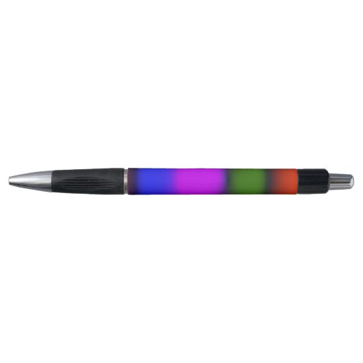 Neon Blue, Paars, Green, Oranje Rubber Grip Pen (Voorkant)