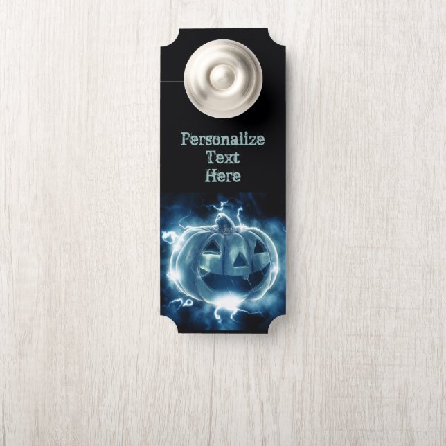 Neon Blue Pumpkin Psychedelic Halloween Room (Op knop)