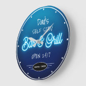 Neon Blue Script Dad's of Any Name Bar Grill Grote Klok (Hoek)