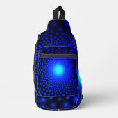 Neon Blue Stippen Lights Sling Bag (Voorkant)