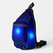 Neon Blue Stippen Lights Sling Bag (Rechterhoek)