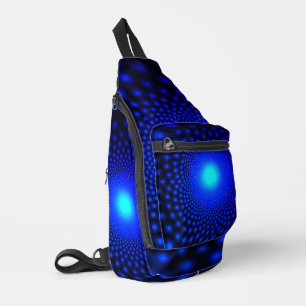 Neon Blue Stippen Lights Sling Bag