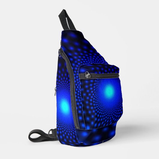 Neon Blue Stippen Lights Sling Bag (Linkerhoek)