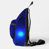 Neon Blue Stippen Lights Sling Bag (Rechts)