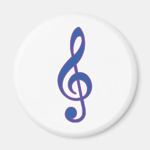 Neon Blue Treble Clef Magneet