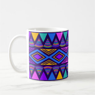 Neon Blue: Tribal Navajo patroon Koffiemok