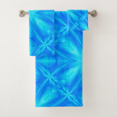 Neon Blue Turquoise Psychedelic Cloudy Abstract Bad Handdoek (Insitu)