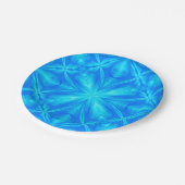 Neon Blue Turquoise Psychedelic Cloudy Abstract Papieren Bordje (Gekanteld)