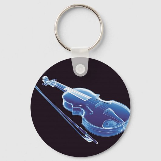 Neon Blue Violin Sleutelhanger (Voorkant)