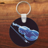 Neon Blue Violin Sleutelhanger (Voorkant)