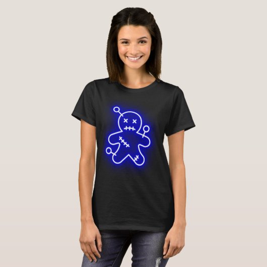 Neon Blue Voo Doo Dames T-shirt (Voorkant volledig)