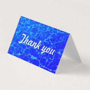 Neon Blue Waters Kleurrijke Patroon Trendy Dank u Kaart