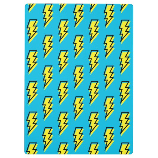 Neon Blue Yellow Lightning Bolt Pattern (80/90) Klembord (Achterkant)