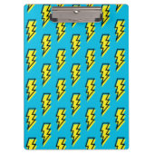 Neon Blue Yellow Lightning Bolt Pattern (80/90) Klembord (Voorkant)