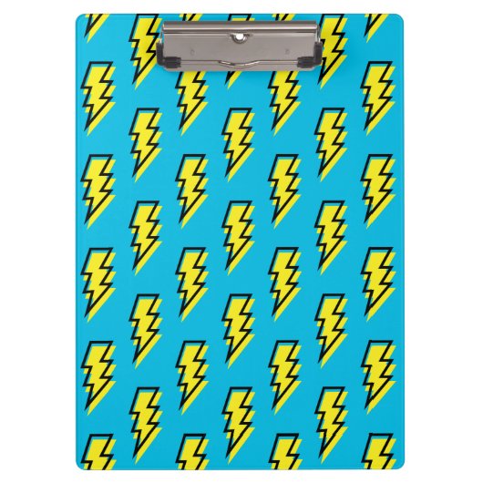 Neon Blue Yellow Lightning Bolt Pattern (80/90) Klembord (Voorkant)