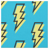 Neon Blue Yellow Lightning Bolt Pattern (80/90) Stof (Close Up)