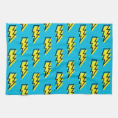 Neon Blue Yellow Lightning Bolt Pattern (80/90) Theedoek (Horizontaal)