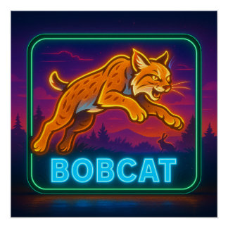 Neon Bobcat-Poster Perfect Poster
