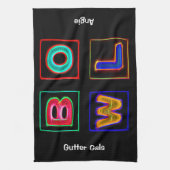 Neon Bowl, Team Bowling Towels Theedoek (Verticaal)