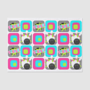 Neon Bowling Chevron inpakpapier Tissuepapier