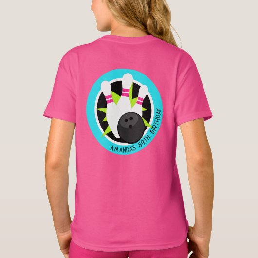 Neon Bowling Event Shirt met naam op voorvak (Achterkant)