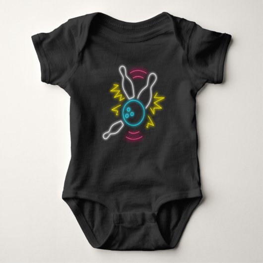 Neon Bowling Geschenk Strike Romper (Voorkant)
