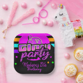 Neon Bowling Party Bash Birthday Party Papieren Bordje (Feest)