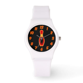 Neon Bowling Pin Horloge
