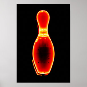  Neon Bowling Pin Poster