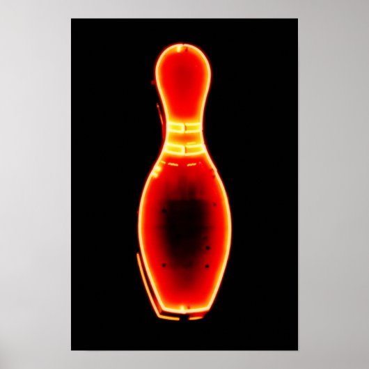 Neon Bowling Pin Poster (Voorkant)