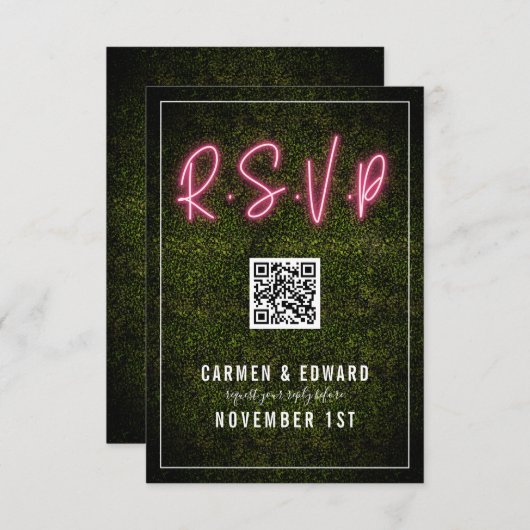 Neon Boxwood Mariage QR RSVP (Devant / Derrière)