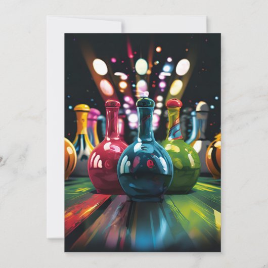 Neon Boy Kids Team Event Bowling 30ste verjaardag Kaart (Achterkant)