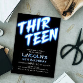 Neon Boys Pool 13e verjaardag uitnodiging