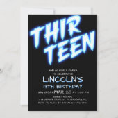 Neon Boys Pool 13ème anniversaire Invitation (Devant)