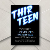 Neon Boys Pool 13ème anniversaire Invitation