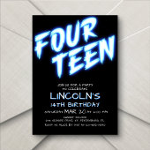 Neon Boys Pool 14e verjaardag uitnodiging