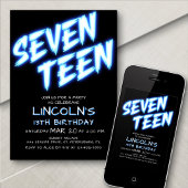 Neon Boys Pool 17ème anniversaire Invitation