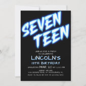 Neon Boys Pool 17ème anniversaire Invitation (Devant)