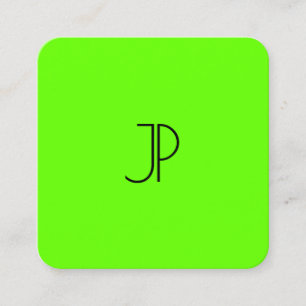 Neon Bright briljante groene moderne Sjabloon Vierkante Visitekaartje
