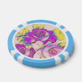 Neon Bright Hot Roze Geel abstract Roos Poker Chips (Enkel)