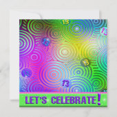 Neon Bright Invitation du 13e anniversaire (Devant)