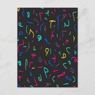 Neon Bright Marks op Black Briefkaart