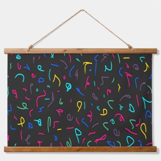 Neon Bright Marks op Black Hangend Wandkleed (Voorkant)