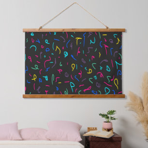 Neon Bright Marks op Black Hangend Wandkleed
