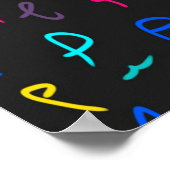 Neon Bright Marks op Black Poster (Hoek)