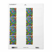 Neon Brook-psychedelische moderne kunst Etiket (Full Sheet)